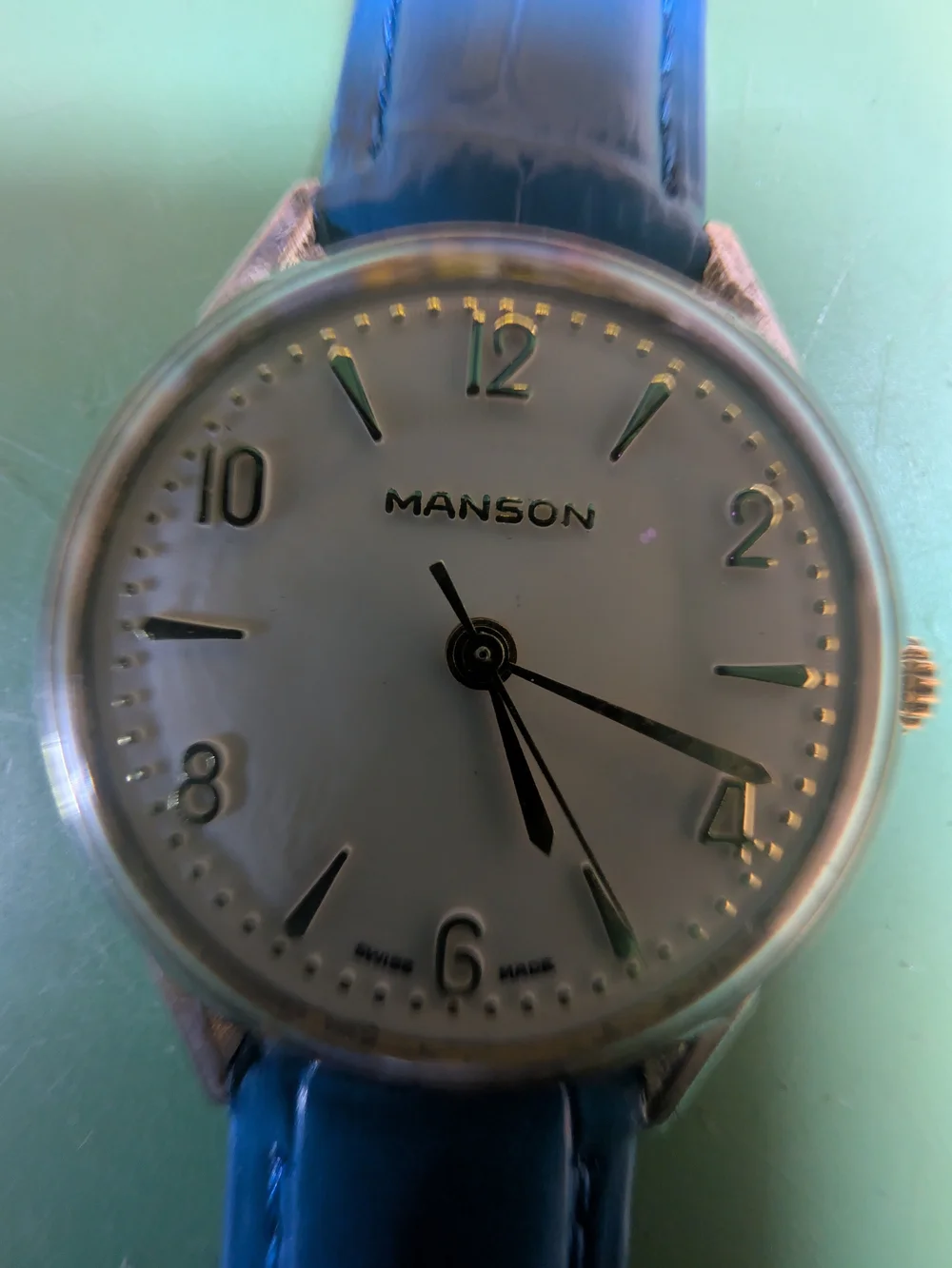 Mason Vintage Men's Watch with Blue Leather Strap